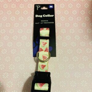"P" Dog Collar Size: MEDIUM "13.5-22" Watermelon Pattern